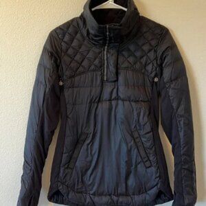 Lululemon What The Fluff Pullover Black Down Size 4 Layering Running Puffer Rare